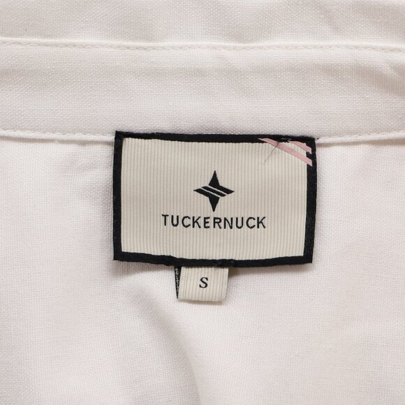 TUCKERNUCK Linen Cotton Sleeveless Button Down Steele Top White Ivory Size S - Picture 6 of 7